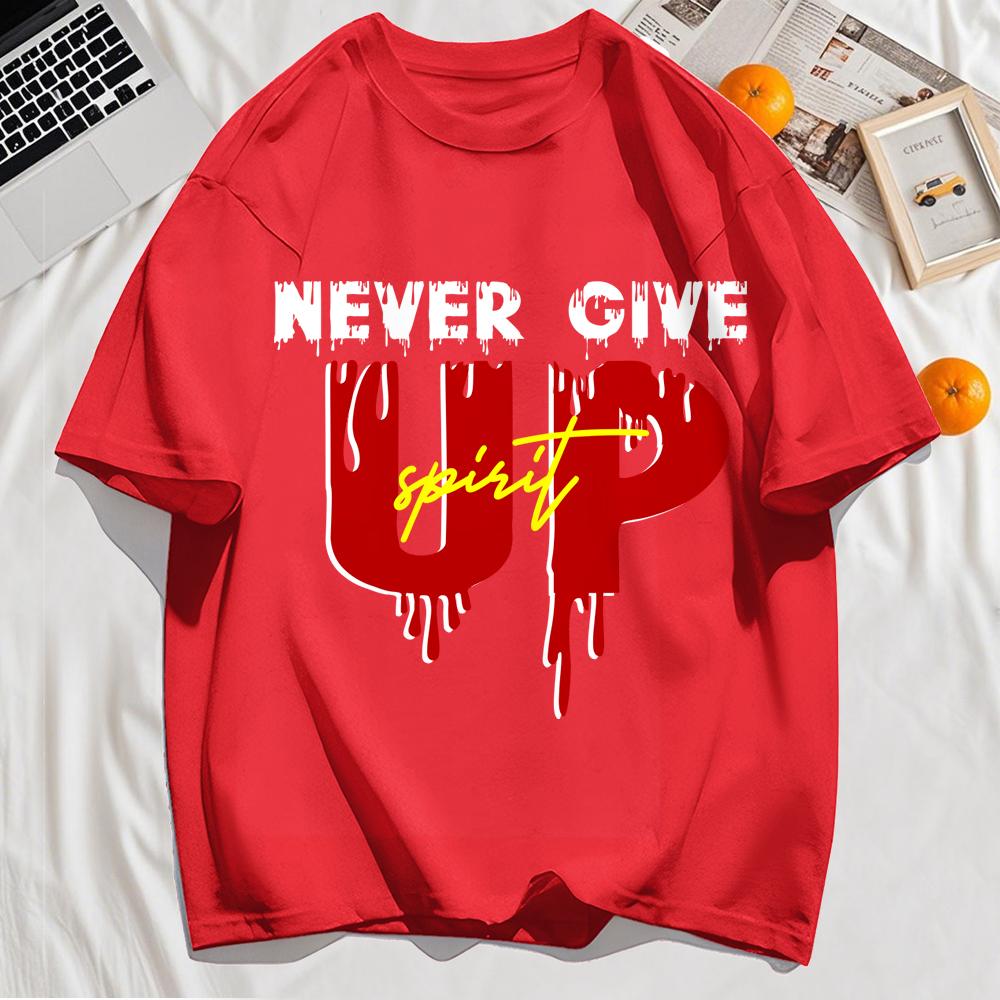 

Никогда не сдавайся Принт Мужские футболки Хлопок Футболки оверсайз Одежда с круглым вырезом Лето Мужская уличная одежда 3XL