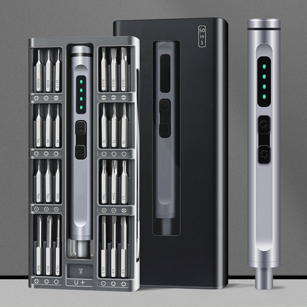 with 48 Magnetic Bits Cordless Screwdriver 50-in-1 Electric Tool Kit Electric Screwdriver Set