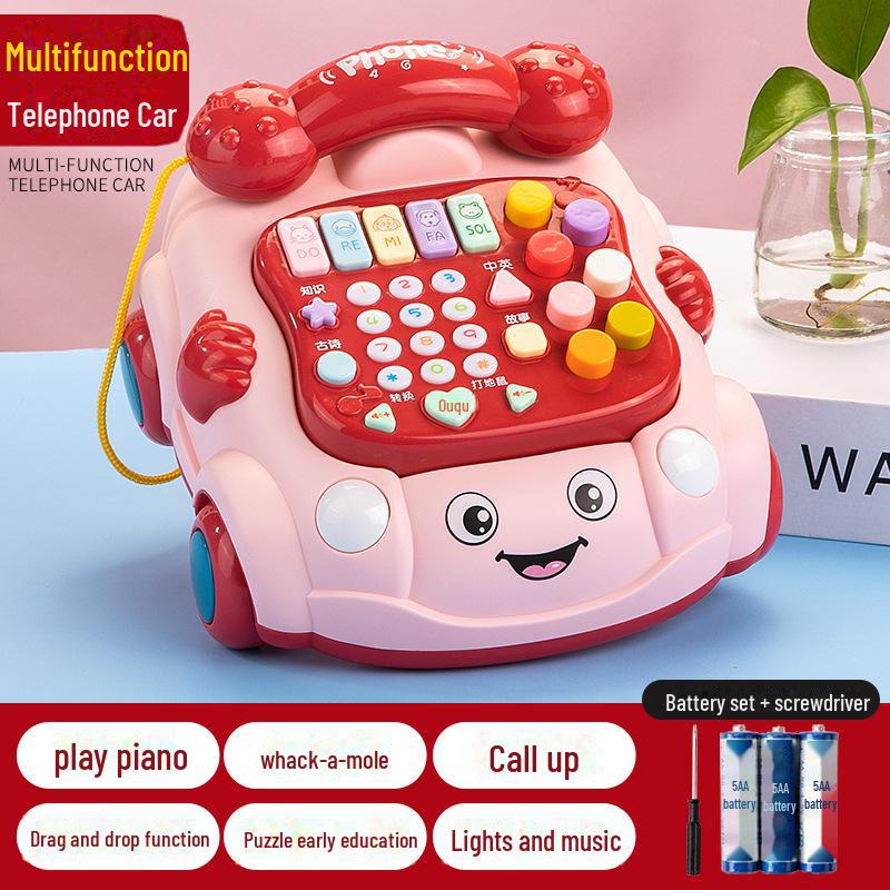 Giocattolo educativo retrò per telefono musicale per bambini da 0 a 3 anni
