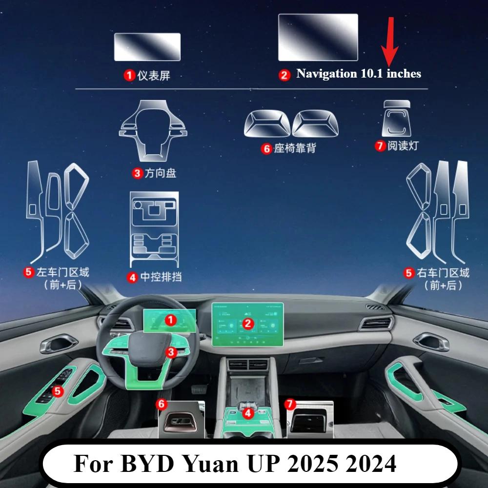 For BYD Yuan UP 2025 2024 Interior Accessories transparent TPU GPS Navigation Gear Panel Center Console