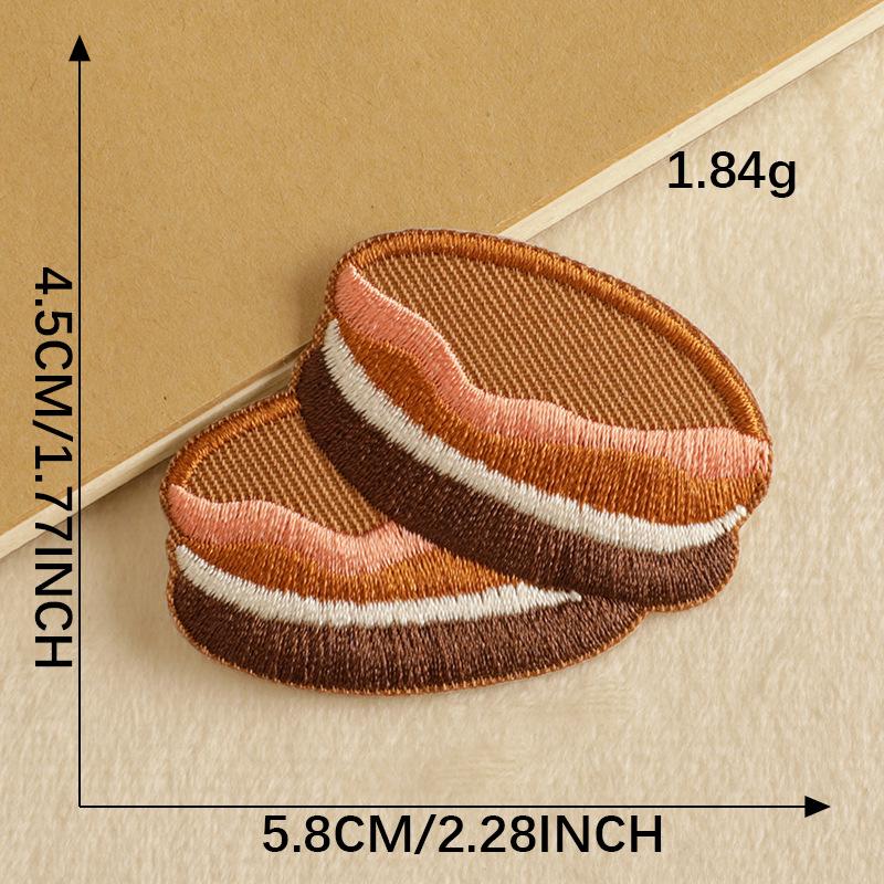 Embroidery label Original cartoon food biscuits Embroidery sticker Self-adhesive patch sticker Accessories cloth sticker
