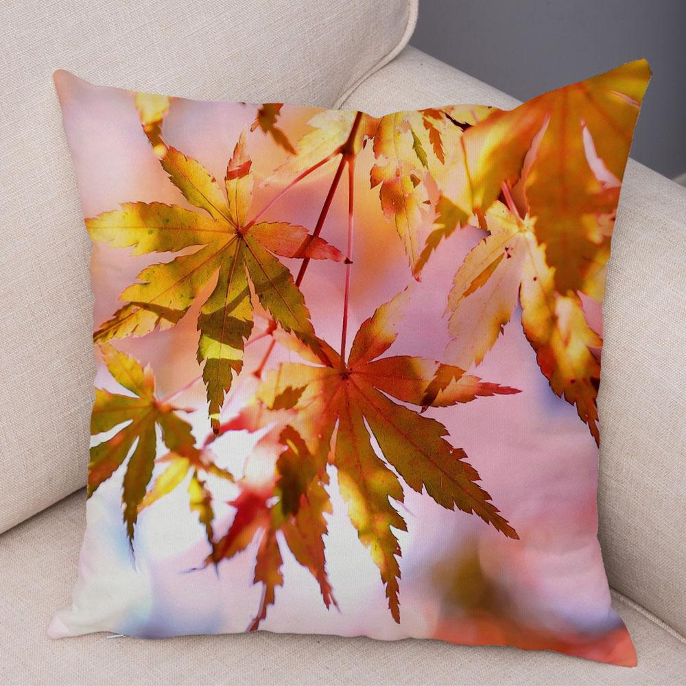 Floral Beige Letter Print Pillowcase Sofa Home Decor Floral Cushion Cover Pillowcase