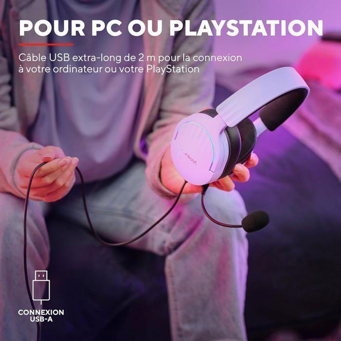 Casque Gaming - Trust Gaming - GXT 490P Fayzo - Son Surround 7.1 - Éclairage RGB - Micro Antibruit