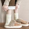 1 Pair Women's Plush Boot Socks with Bow - Soft Warm Winter Socks for Snow & Casual Boots, Hand Wash