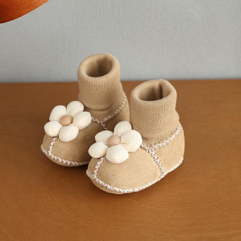 Buty Jesień/Zima dla Niemowląt i Małych Dzieci: Ciepłe, Bawełniane, Antypoślizgowe, Wzór Kreskówkowy, Wiatroszczelne, dla Dzieci w Wieku 0-1 Lat
