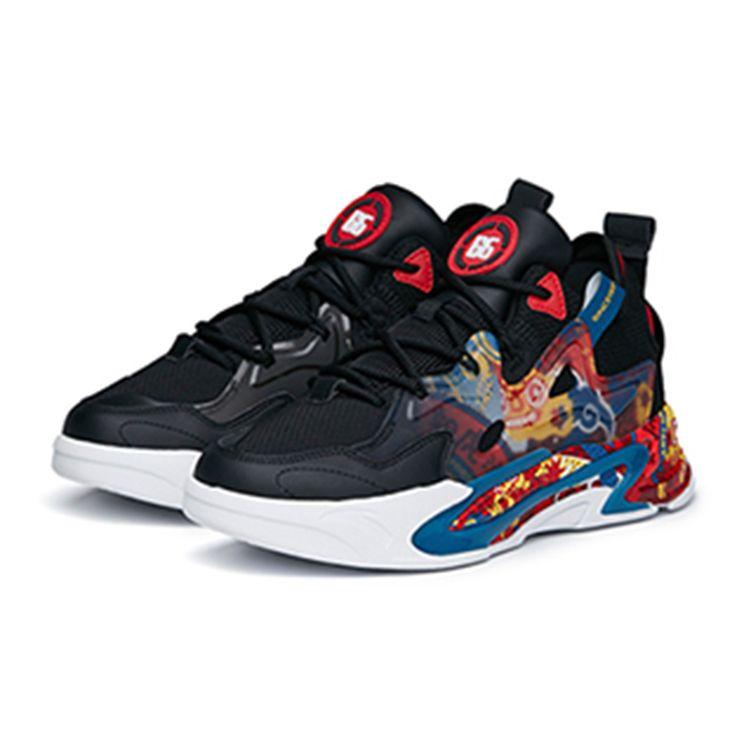 Anta Antiskid Sports Casual Shoes Kids Sneakers Black Red 312218083-6