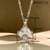 Silver Plated Square Cut Clear Zircon Pendant Necklace