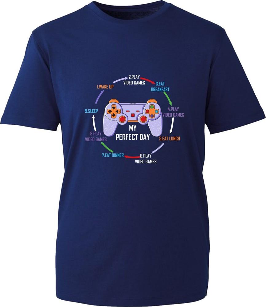 My Perfect Day Video Games TShirt Funny Cool Gamer Gaming Lovers Video Game Top S