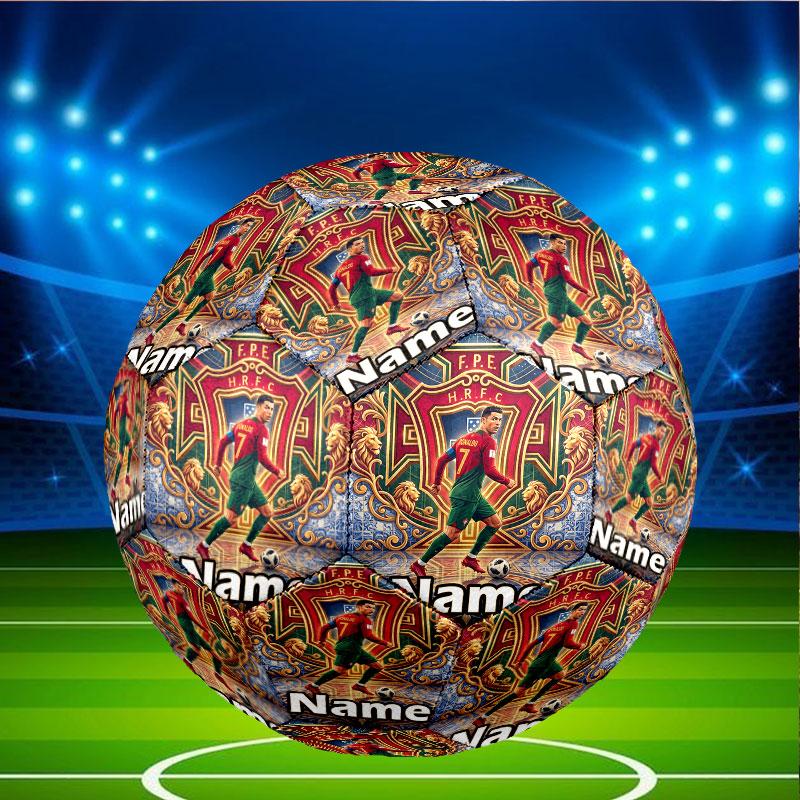 Custom Name Personalized Cristiano Ronaldo Print Size 5 Soccer Ball Training & Match Football, for Team, Kicking, Gift for Football Enthusiasts