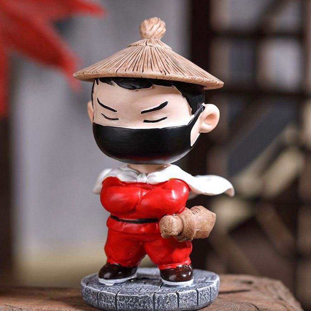 Cartoon Chinesischer Schwertkämpfer Figur Exquisite Harz Schwertkämpfer Miniaturen Schrank