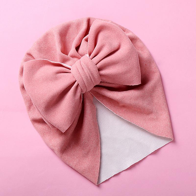 New Solid Color Baby Turban Cap Big Bow Infant Sweet Hat Newborn Elastic Bandana Headband Headscarf Beanie Kids Hair Accessories
