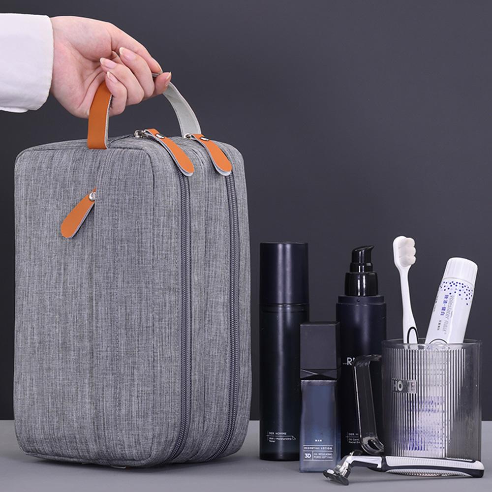 4041 Dual Layer Men Toiletry Bag Portable Travel Waterproof Cationic Fabric Cosmetic Storage Bag