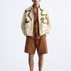 Zara Patchwork Outdoor Collar Long Sleeve Jacket Men Jackets White 0881310-250