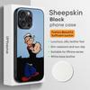 P-po-peyeS Classic Anime Poster Pattern Phone Case For iPhone 16 15 14 13 12 11 Plus Pro Max Limited Black Hard Case Sheepskin