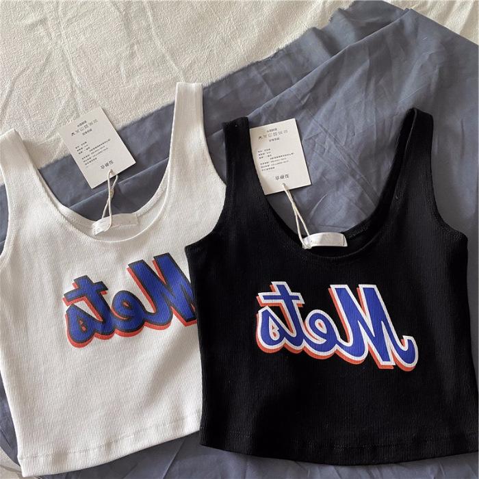 

Черный короткий жилет на подтяжках для женщин летом внутренний без рукавов горячая девушка топ сексуальный обтягивающий внешний низ XL чёрный