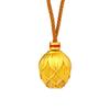 Shop Style Gold Lotus Seed Micro-Pave Brushed Pendant Necklace with Braided Rope – Light Luxury, Simple Design.