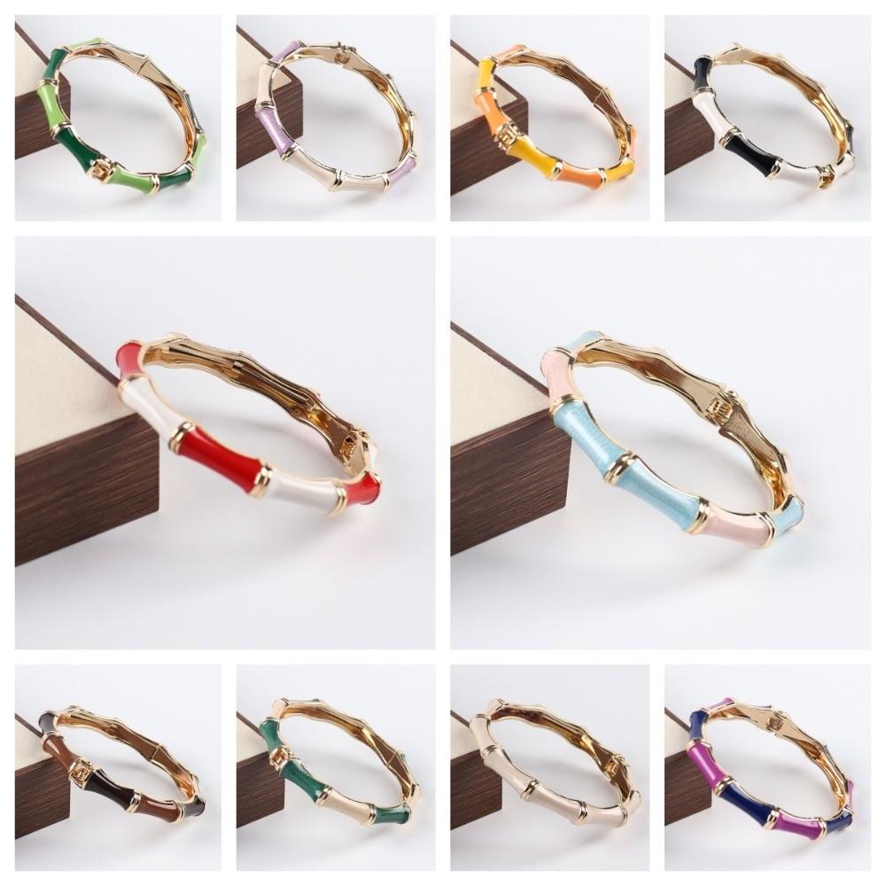 Dainty Colorful Bamboo Bangle Vintage Traditional Enamel Bangle Ethnic Elegant Hand Bracelet Girls