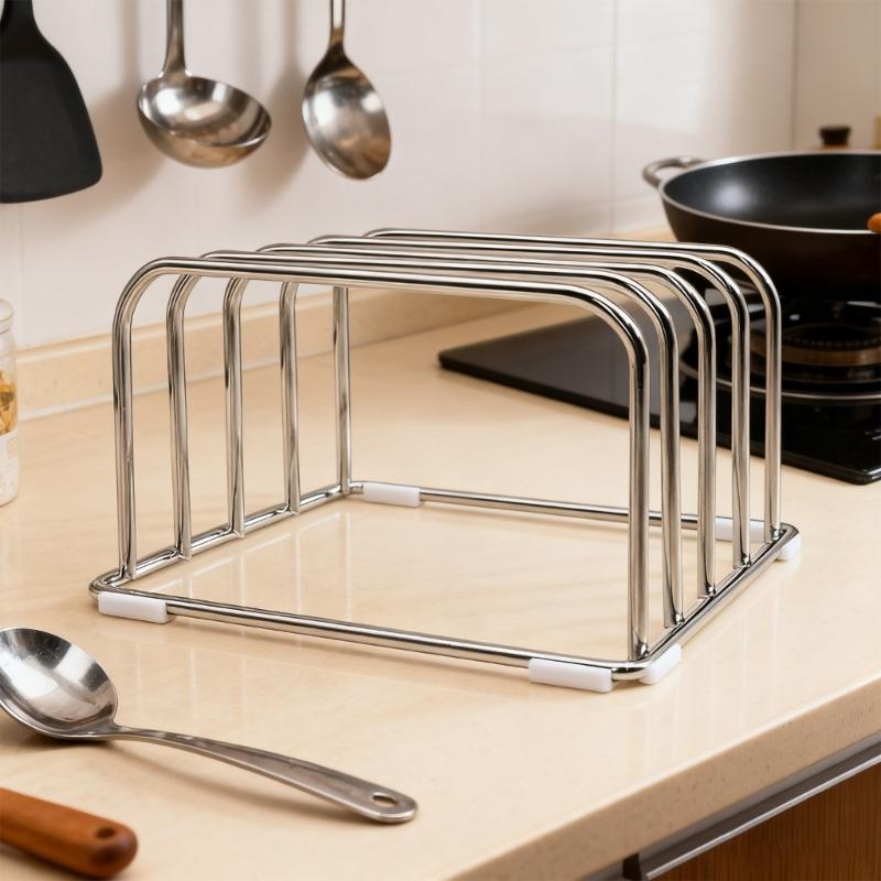 Premium Nonrust Steel Cutting Board Organizers Wall Mounted Space Saving Kitchen Storage Rack For Cutter Utensils Easy Installation