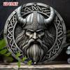 Viking Odin's Raven Nordisk Mytologi Väggkonst Rund Metallskylt Hembar Garage Man Cave Dekor