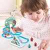 Electric Stair Climbing Toy, Dinosaur Track Sliding Toy Dino Slide Toy Dinosaur Escalator Toy Dino Musical Toy Gliding Track Toy with Music & Lights
