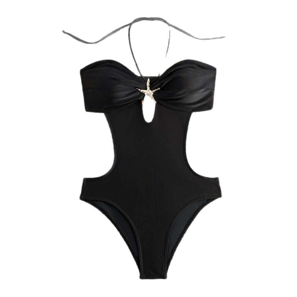 1011 Yiguo Garment European and American Fashion Sexy Slim Sexy Backless Neck Strap One-piece Swimsuit Women