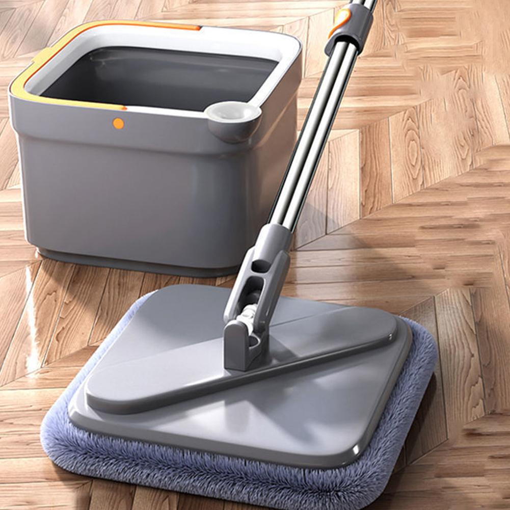 Practical Floor Cleaning Mop with Bucket Squeeze Floor Mop Hand-Free 360 Rotatable Adjustable for Automatic Door Corner