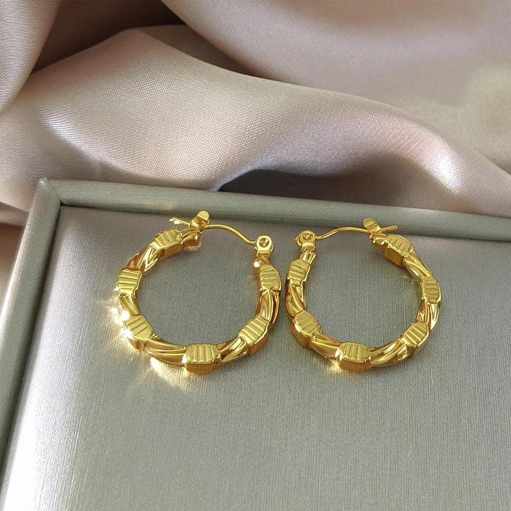 18K Gold Plated Minimalist Earrings for Women - Anti-Allergic Light Luxury European and American Design