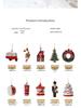 Red & White Painted Wooden House Christmas Ornaments: Car, Gift Cane, Donut, & Cloth Pendants