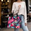 Floral Print Tote Bag Fashion Shoulder Handbag for Daily Use Casual Portable Shopping Bag