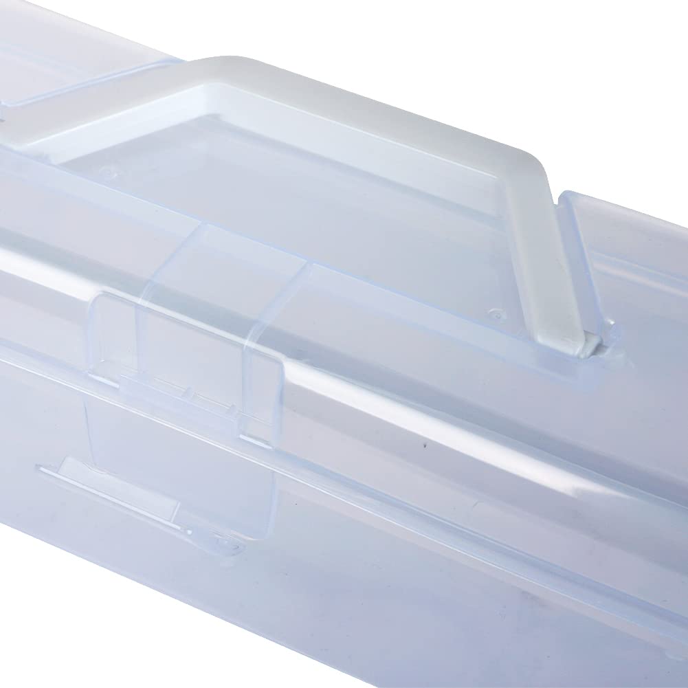 Large Paintbrush Storage Brush Large Transparent Clear Durable PP Storage Box with Tool Small Item Storage Multifunctional with Handle for Easy