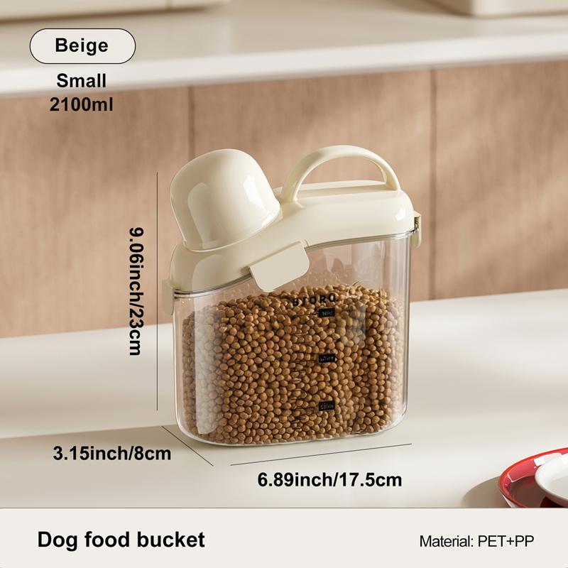 Pet Food Storage Container Airtight Dog Food Container Cat Food Bin with Lid Handle Pour Spout   2.1L