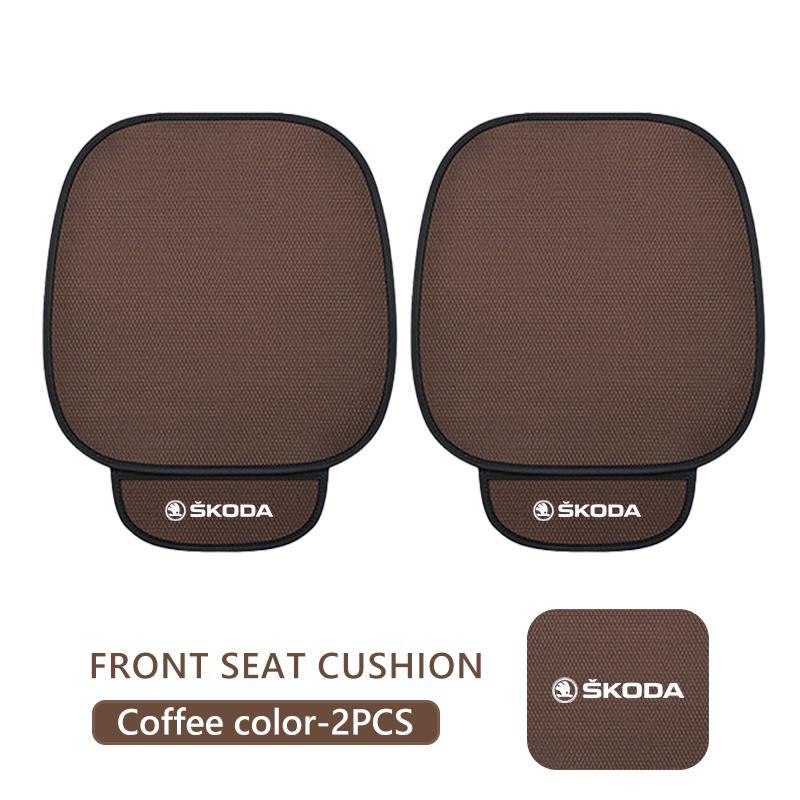 VIJT4 Para Skoda Capa de Almofada de Assento de Carro Seda de Gelo Respirável Tapete Macio Kodiaq Octavia 2 3 Rapid Karoq Fabia Kamiq Superb