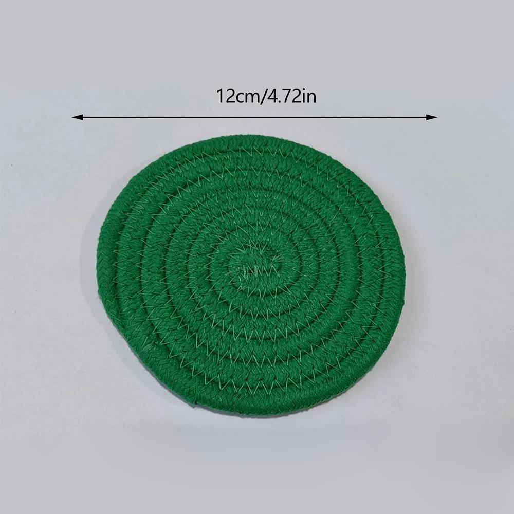 1PC Cotton Thread Cup Mat 12cm Round Coaster Knitting Table Mat Pot Holder Coffee Drink Tea Cup Woven Anti-Scalding Mat