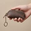 Thin Men Key Ring Pouch Zipper Car Key Bag Small Hanging Pouch Mini Leather Coin Purse  Women