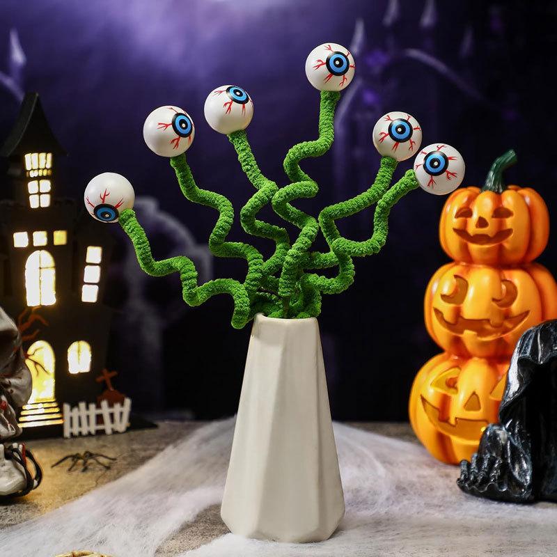 Halloween Augapfel Grün Chenille Pfeifenreiniger Stiele DIY Hängende Dekoration Einsatz