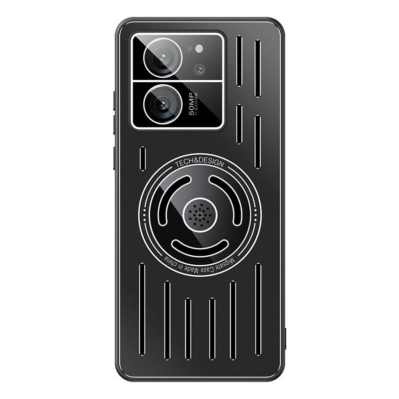 For Xiaomi Mi 13T Pro Case Hard Metal heat dissipation magnetic Aromatherapy Protective back cover case for Xiaomi Mi13T Shell For Mi 13T чёрный