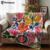 Tropical Floral Illustration Ultra Soft Sherpa Fleece Blanket Fluffy Warm Halloween Cozy Throw for Couch Bedroom Gift All Season