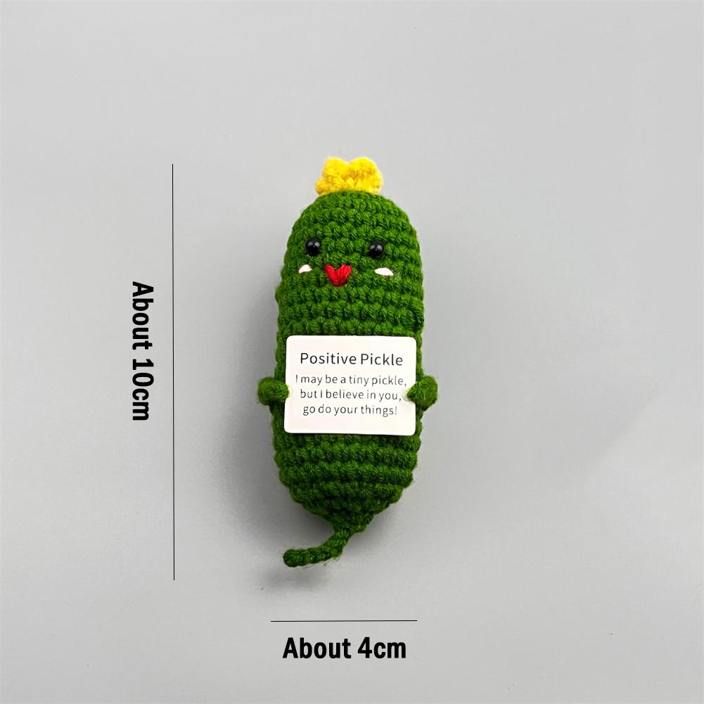 Handmade Emotional Support Pickle Positive Cucumber Dolls Home Decoration Funny Kawaii Yarn Knitting Gifts Living Room Decor