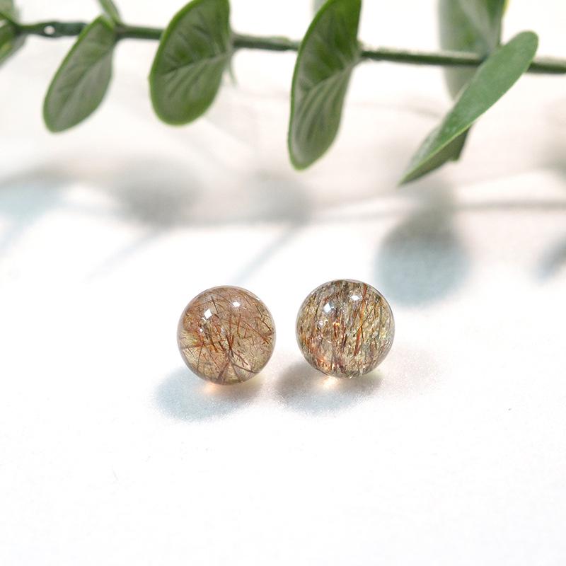 Natural 7A Black Gold Rutilated Quartz Super Seven Crystal Beads for DIY Jewelry - Bracelet/Necklace