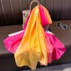 Gradient Silk Scarves Women Luxury Brand Hijab Scarf Foulard Femme Shawls Wraps Silk Bandana Head Scarf Hijab Beach Poncho