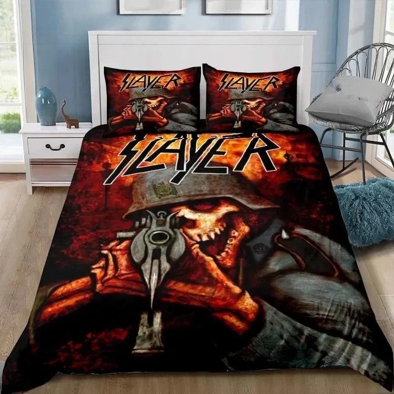 Slayer Heavy Metal Band Music Duvet Cover Pillowcase Bedding Set Adult Boy Girl Bedroom Decoration Gift Single Double Size