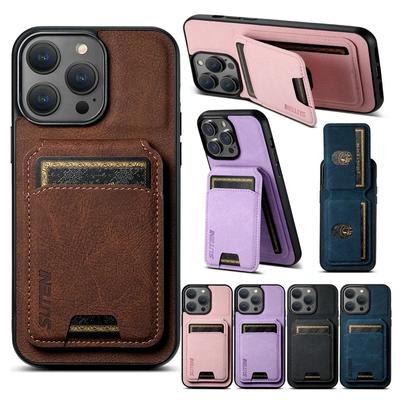 Shockproof Leather Case Kickstand Wallet Phone Case For For Iphone 16 Pro Max 14 11 12 13 15 Pro Phone Cover Card Holder Back Shell