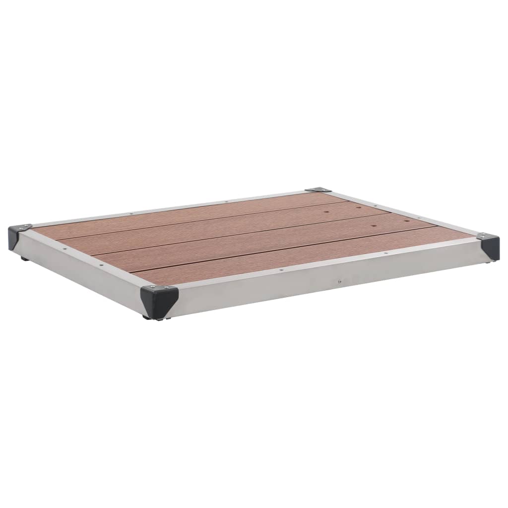 Gartenduschwanne WPC Edelstahl 80 x 62 cm Braun