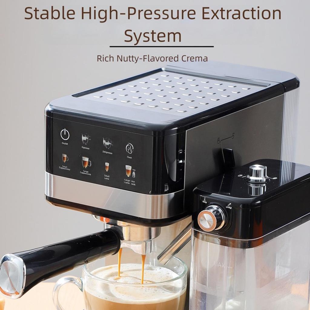 Italian Automatic Coffee Machine with Milk Frother and Color Screen Control