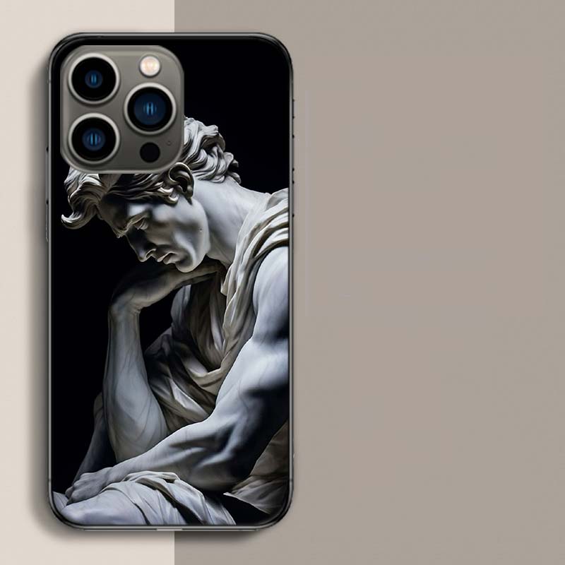 Carving Victory Posture Disaster Phone Case For Iphone 17 Air 15 Pro 14 Plus 16 Pro Max 17E 16E 12 13 Mini 11 Cover Cute Fundas