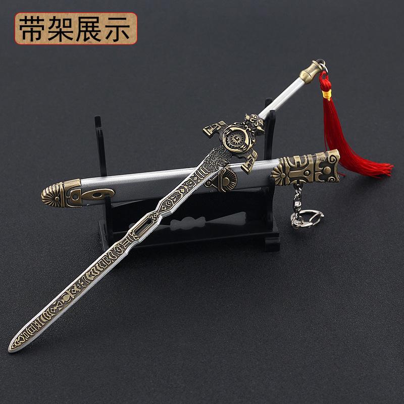 22cm Ancient Classic Sword Full Metal Cold WeaponsModel 1/6 Replica Miniatures Home Ornament Craft Decoration Doll Toy Equipment