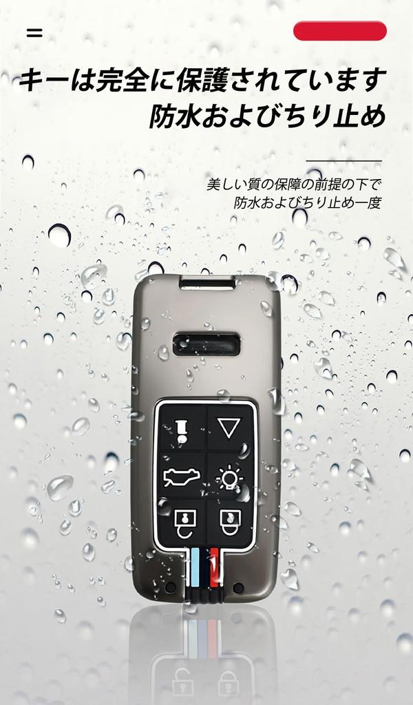 [KUNIO] Volvo Exclusive Folding Key Case Key Cover Zinc Alloy Silicone Fluorescent Button Slightly