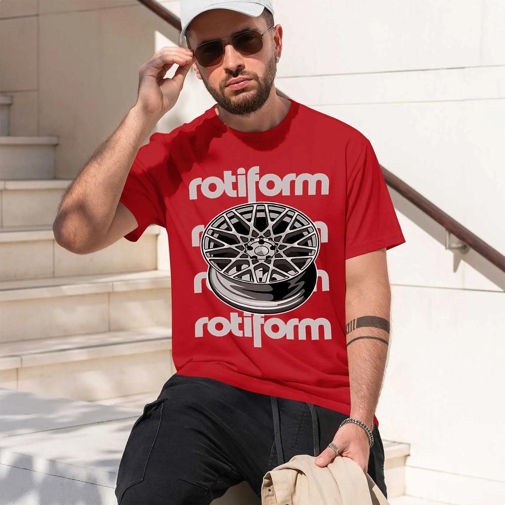 Rotiform 2026 New Fashion Heavyweight Hot Selling Retro Printed Pattern Fun Round Neck Tshirt For Daily Comfort