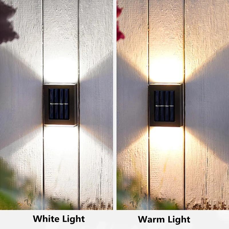 6 LED Solar Wall Lamp Outdoor Waterproof Up and Down Luminous Lighting Garden Decoration Solar Lights Stairs Fence Sunlight Lamp