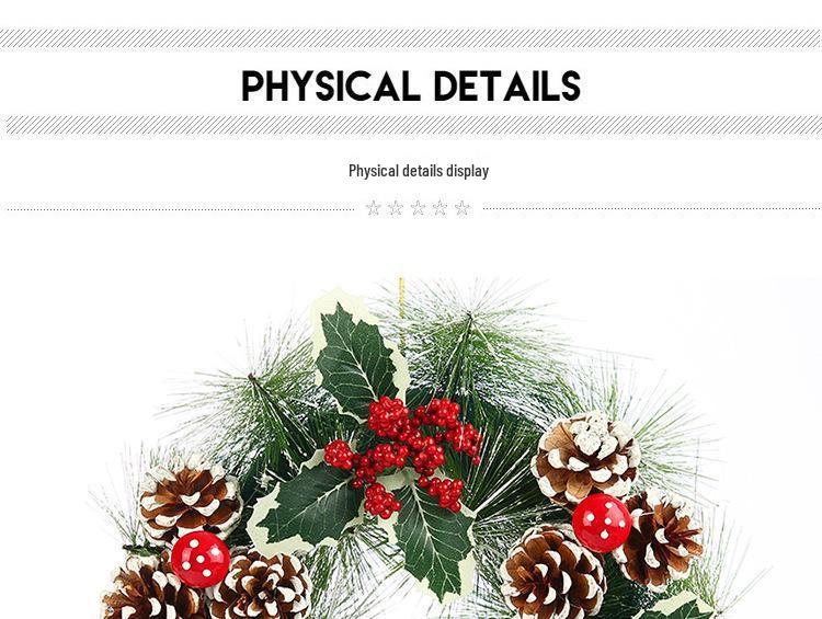 High-Grade Pinecone & Pine Needle Christmas Wreath for Doors & Tabletop Decorations
